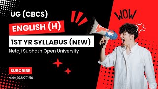 NSOU UG 1ST YR ENGLISH HONOURS  SYLLABUS 2025 ||NSOU ENGLISH HONOURS SYLLABUS