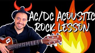 🔥AC/DC (You shook me all night long) - TUTO Rock Acoustic Guitar - UNPLUGGED lesson