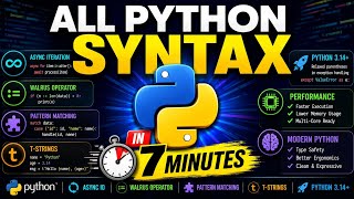ALL Python Syntax in 7 Minutes ⚡ Async, Walrus, Match-Case & More