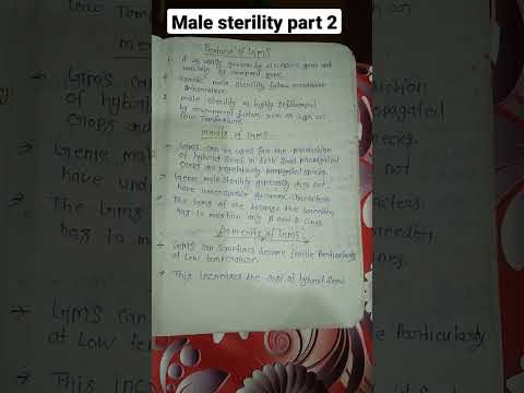 definition of male sterility type of male sterility plant breeding 3rd semester b.sc ag GMS CMS