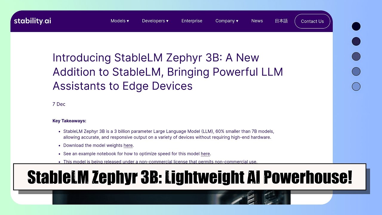 Introducing StableLM Zephyr 3B: A Powerful, Lightweight AI Chat Model ...