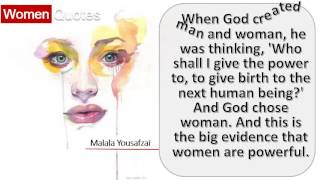 Inspiring Women Quotes By Malala Yousafzai - When God created man and woman,