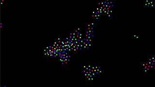Color Ball move with Boids Simulation (openframeworks)