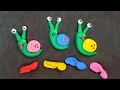 Snail clay art for kids, Making colourful animal shapes from clay, clay modelling for kid, plastelin