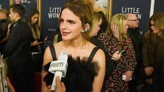 Emma Watson Singing "ALL I WANT FOR CHRISTMAS IS YOU" - little women world premiere