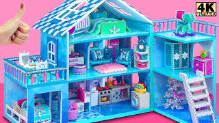 (Easy) Build Frozen Mansion with 10 Beautiful Rooms from Cardboard ❄️ DIY Miniature Cardboard House