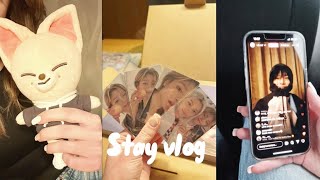 [Stay vlog]🧋🍡kpop Shopping,korean BBQ,skzoo umboxing,secret kidz umboxing,Cookies+more