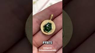 Custom Colombian emerald unique free form cabochon bezel signet big men’s pendant in 18K Gold