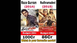 rudramadevi vs race Gurram movie comparison #boxofficecollection #shorts