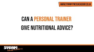 Can personal trainers give nutritional advice to their clients?