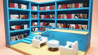 DIY Miniature Home Library with Cardboard #21