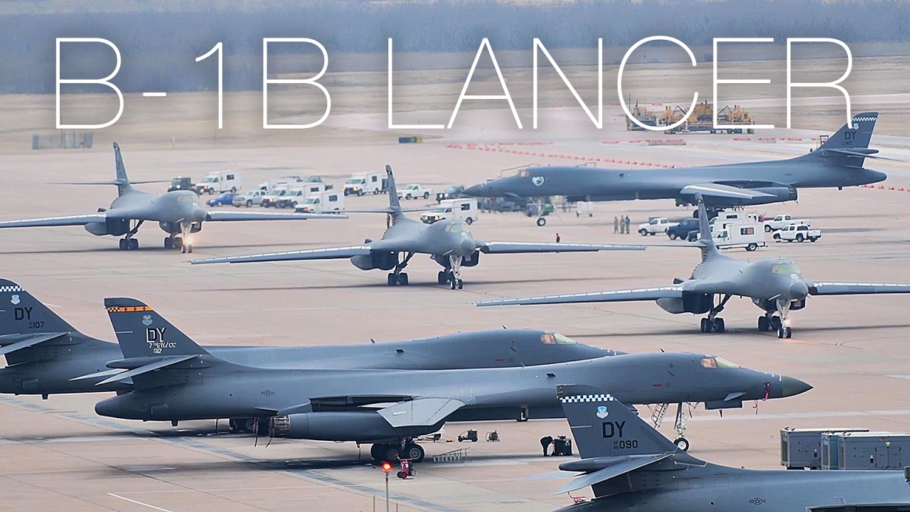 B-1B Lancer Strategic Bomber Afterburner Takeoff From Dyess Air Force ...