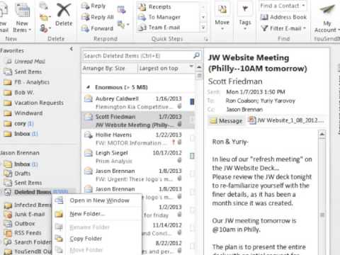 Outlook 2010 - Delete Large emails and Delete Unread Emails Outlook 2010 - Delete Large emails and Delete Unread Emails
