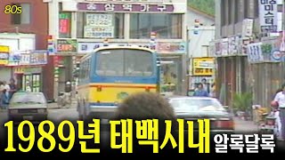 지금의 태백에 사람을 더하면? 1989년 태백 시내거리 | 옛날티브이 고전영상 옛날영상