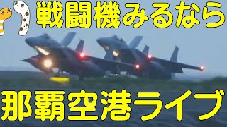 スカイエコ離陸・スクランブル機帰還12:55。那覇空港ライブ　那覇基地をライブ配信【ちんあなご】日曜日スクランブル有るか？Ｆ１５イーグル戦闘機見れるでしょうか？