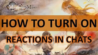 How To Turn On Reactions in Guild Chats in MementoMori: AFKRPG - Tutorial