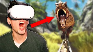 SCARY T-REX ROLLER COASTER CHASE! (Epic Roller Coasters)