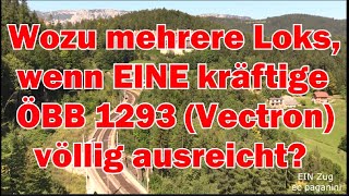 Wozu mehrere Loks wenn EINE kräftige ÖBB 1293 (Vectron) völlig ausreicht?Eine 1293 mit langem Zug