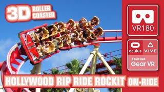 VR Roller Coaster Hollywood Rip Ride Rockit | VR 360 VR180 3D onride POV | Universal Studios Orlando