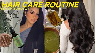 Hair care routine/ كيفاش طولت شعري ( ماسك السدر طريقتي الخاصه ، زيوت طبيعية لتكتيف الشعر، )