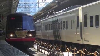 【伊豆急行】黒船電車（2100形）と185系「踊り子」復刻（ストライプ）塗装【JR東京駅】