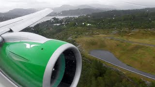 Widerøe Embraer E190-E2 SUPERB VISUAL APPROACH \u0026 Landing into Bergen, Norway!