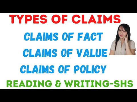 What are the five different types of claims?