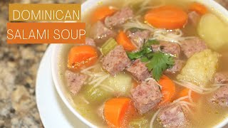 Dominican salami soup | sopa de salami dominicano| Recipes with Ros Emely