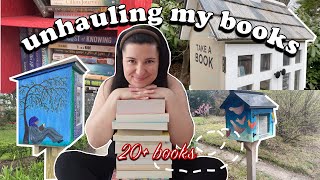 discovering little free libraries // HUGE book unhaul and thrifting for free books