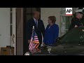 trump welcomes angela merkel to white house