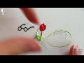 프랑스 자수 간단하고 귀여운 작은 자수_안경 튤립 푸딩 glasses tulips pudding embroidery