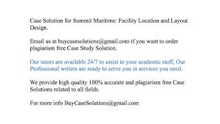 Case Solution Summit Maritime Facility Location and Layout Design