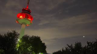 Jupiter, Saturn und der Fernmeldeturm (with lens correction)