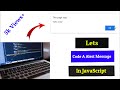 Code A Alert Message In JavaScript