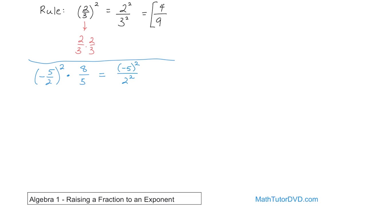 Algebra 1 Unit 6 Lesson 5 Raising A Fraction To An Exponent Algebra 1