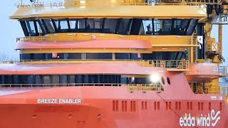 Windpark Versorgerschiff BREEZE ENABLER ex EDDA BREEZE offshore supply ship Emden LALI8 IMO 9915923