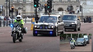 King Charles and Princess Anne's motorcades escorted by the Special Escort Group.
