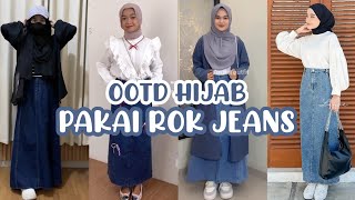 OOTD HIJAB PAKAI ROK JEANS | OOTD HIJAB REMAJA + Link Produk di Deskripsi #ootdhijabremaja