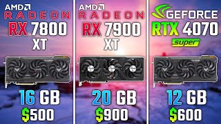 RX 7800 XT vs RX 7900 XT vs RTX 4070 SUPER | Test in 6 Game