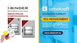 BINDER vákuum szárítószekrények 10% kedvezménnyel és ingyenes kuponnal. #labokraft