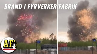 Blixten slog ner – brand i fyrverkerifabrik i Ljungby