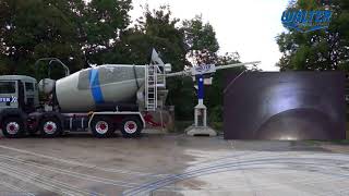 Cleaning system for the cleaning of truck mixer drums