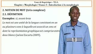 La Morphologie : Introduction à la morphologie (3) - TLL