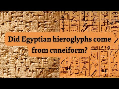 What is the difference between Sumerian cuneiform and Egyptian hieroglyphics?