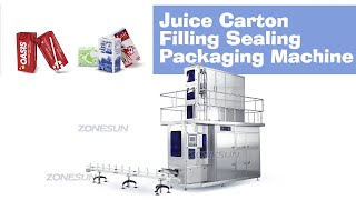 ZONESUN ZS-AUBP Ful Automatic UHT Aseptic Milk Juice Brick Carton Filling Sealing Packaging Machine