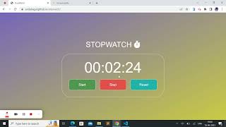 Create a stopwatch using vanilla JavaScript, Html and CSS.