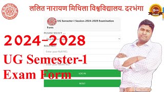 LNMU semester 1 exam form 2024-2028 mithala University exam Form 1semester online open Link