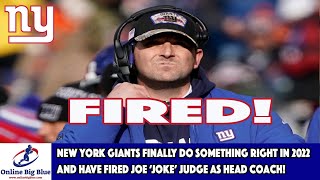 New York Giants Fire Joe Judge as Head Coach! The new coaching search can now begin!