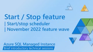 Start / Stop feature for Azure SQL Managed Instance