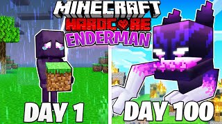 I Survived 100 DAYS as an ENDERMAN in HARDCORE Minecraft!